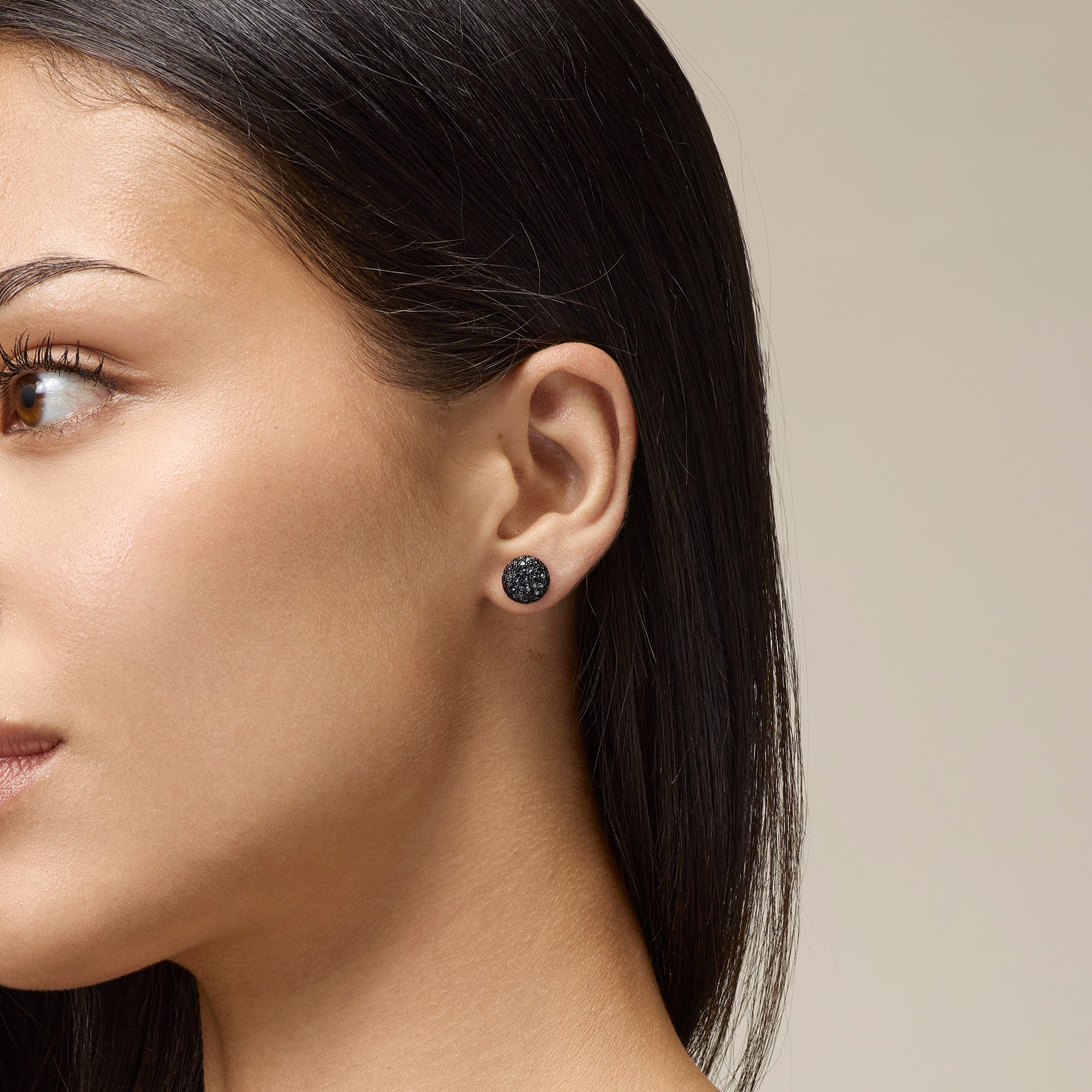 ROSE GOLD STUD EARRINGS WITH BLACK DIAMONDS
