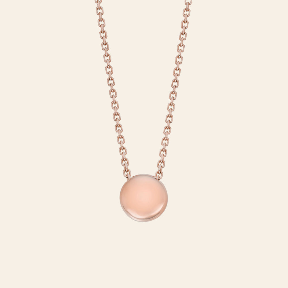 SMALL ROUND ROSE GOLD PENDANT NECKLACE