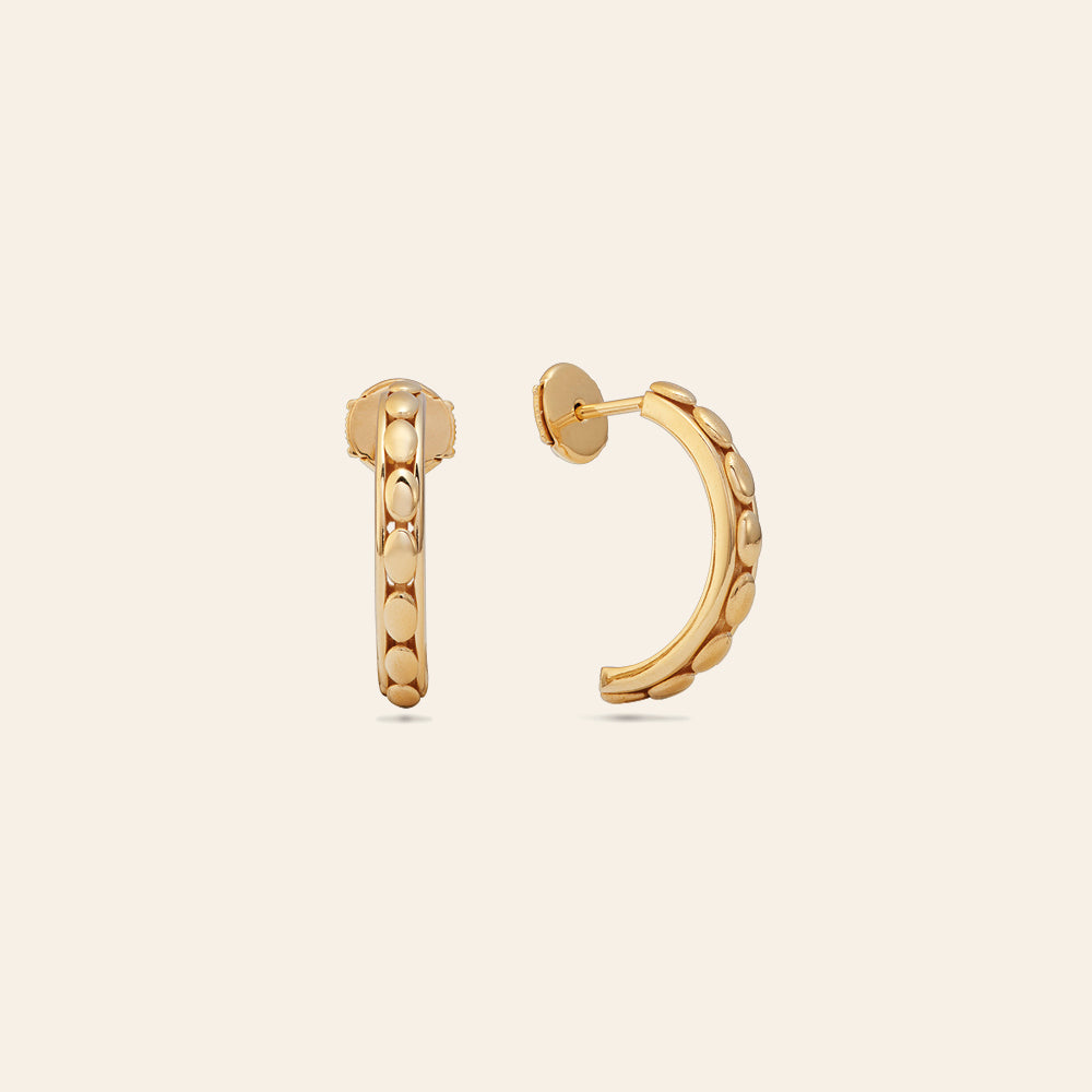 SMALL YELLOW GOLD CRESCENT EARRINGS