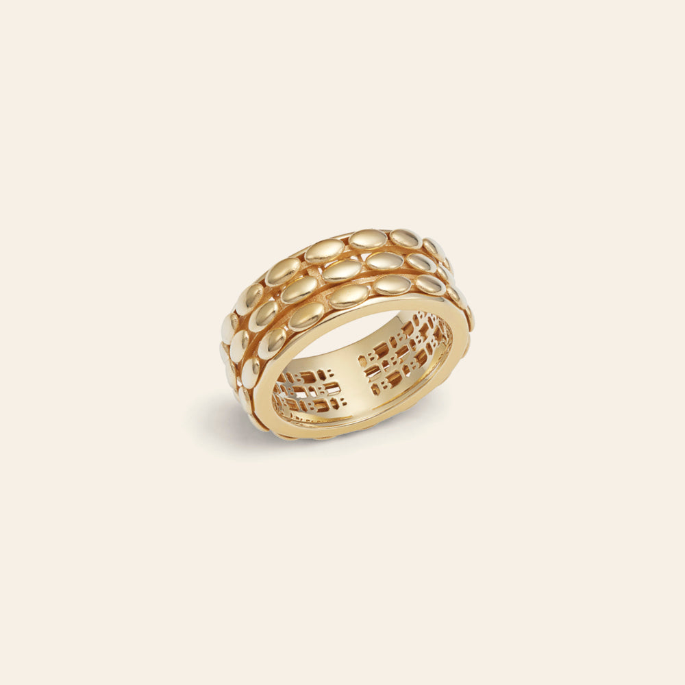 ANELLO FASCIA ORO GIALLO, BOULE SEMINO