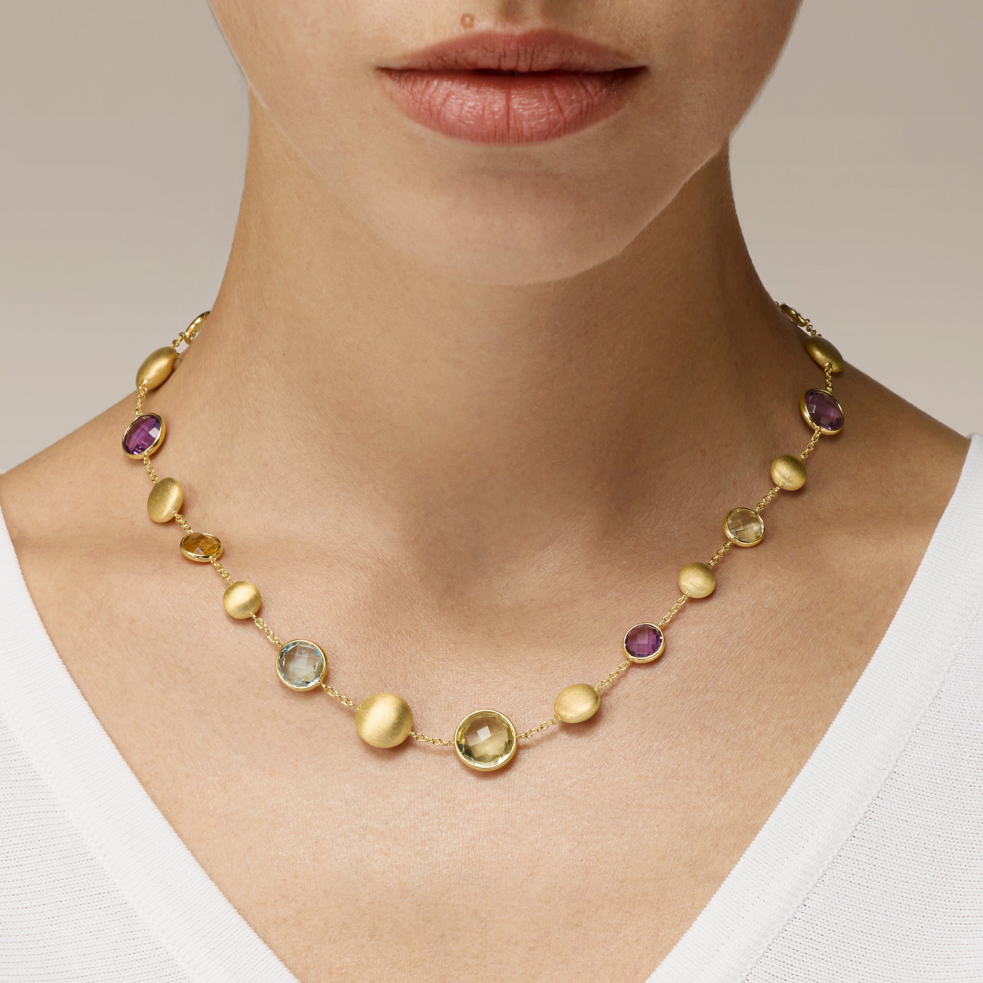 COLLIER ORO GIALLO E MIX PIETRE NATURALI