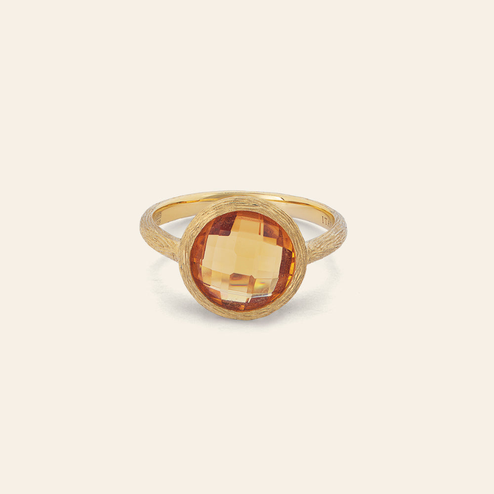 MEDIUM YELLOW GOLD RING WITH CITRINE