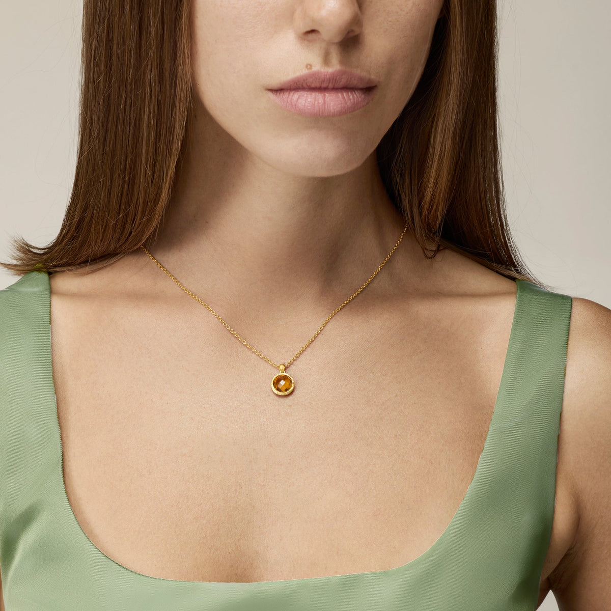 YELLOW GOLD PENDANT NECKLACE WITH CITRINE
