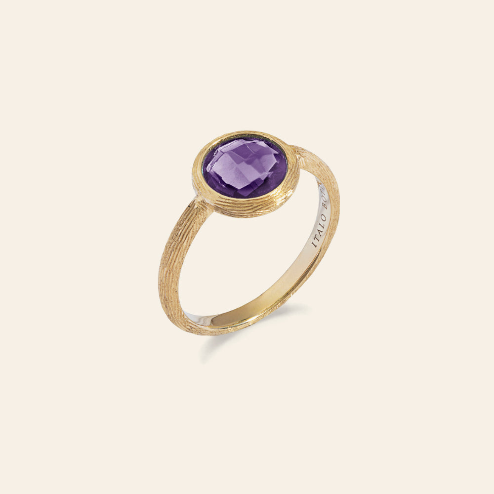 ANELLO ORO GIALLO E AMETISTA, MODELLO PICCOLO