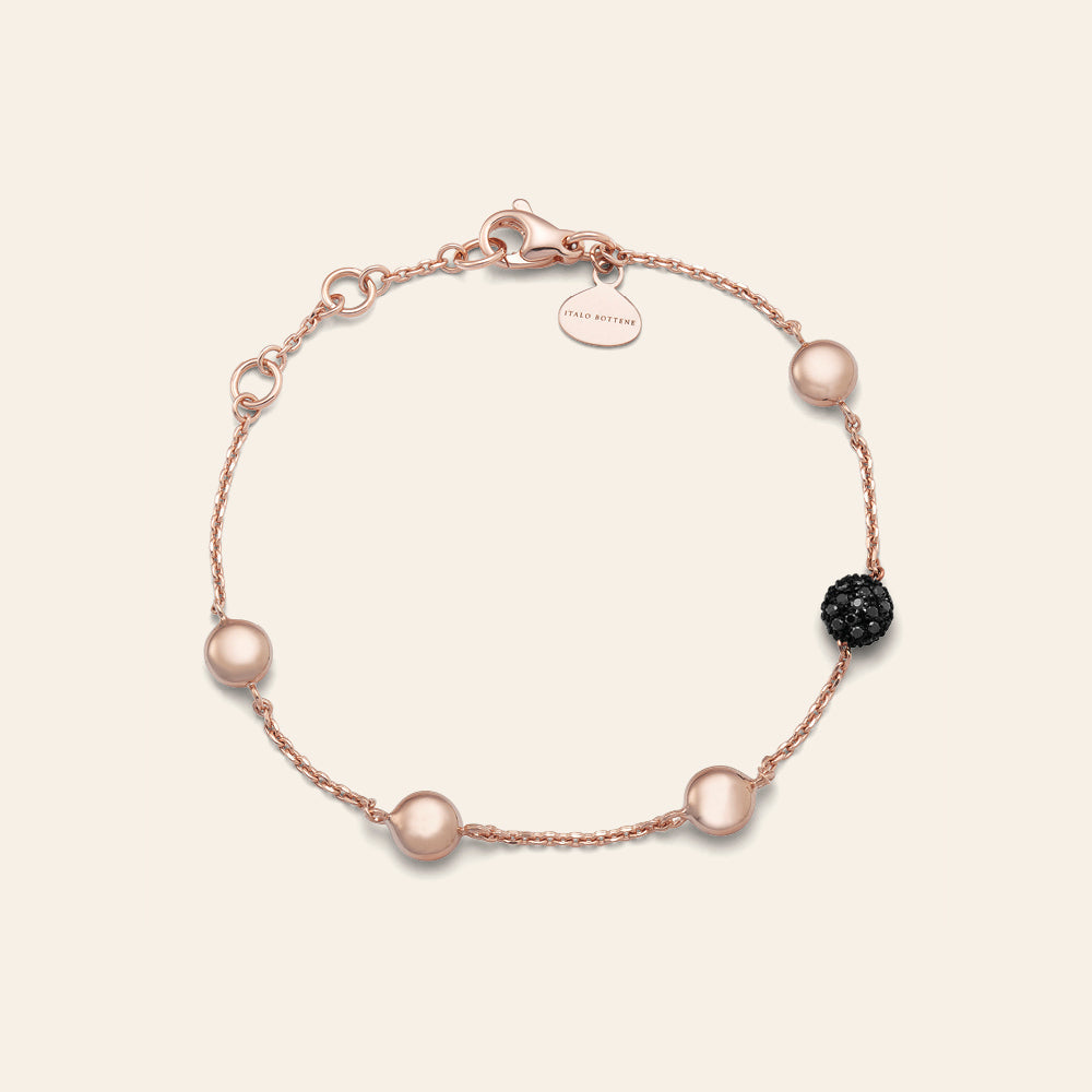 ROSE GOLD BRACELET WITH BLACK DIAMONDS