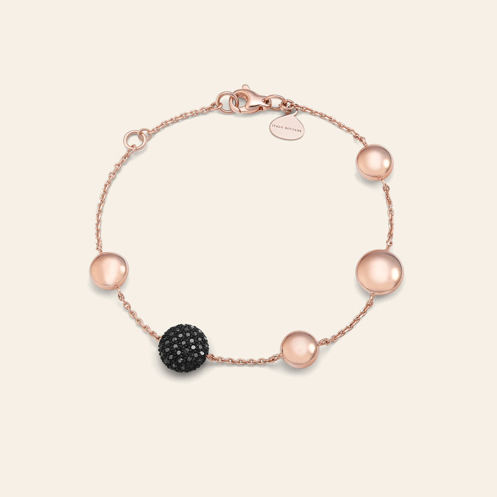 ROSE GOLD BRACELET WITH BLACK DIAMONDS