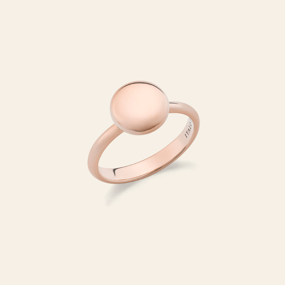 MEDIUM ROUND CENTER ROSE GOLD RING