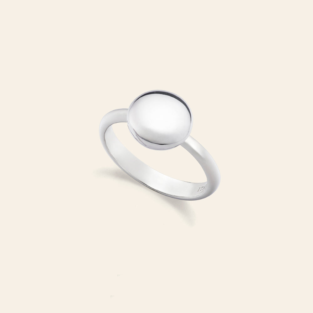 ANELLO CENTRALE TONDO ORO BIANCO, MODELLO MEDIO