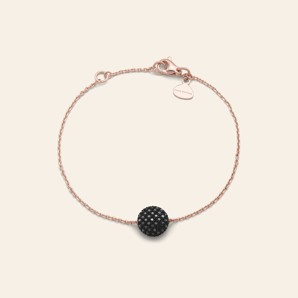 BRACCIALE ORO ROSE' E DIAMANTI NERI