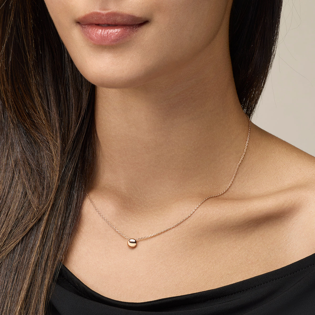 COLLANA PENDENTE TONDINO ORO ROSE', MODELLO MEDIO