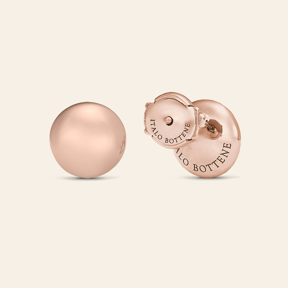MEDIUM ROUND ROSE GOLD STUD EARRINGS