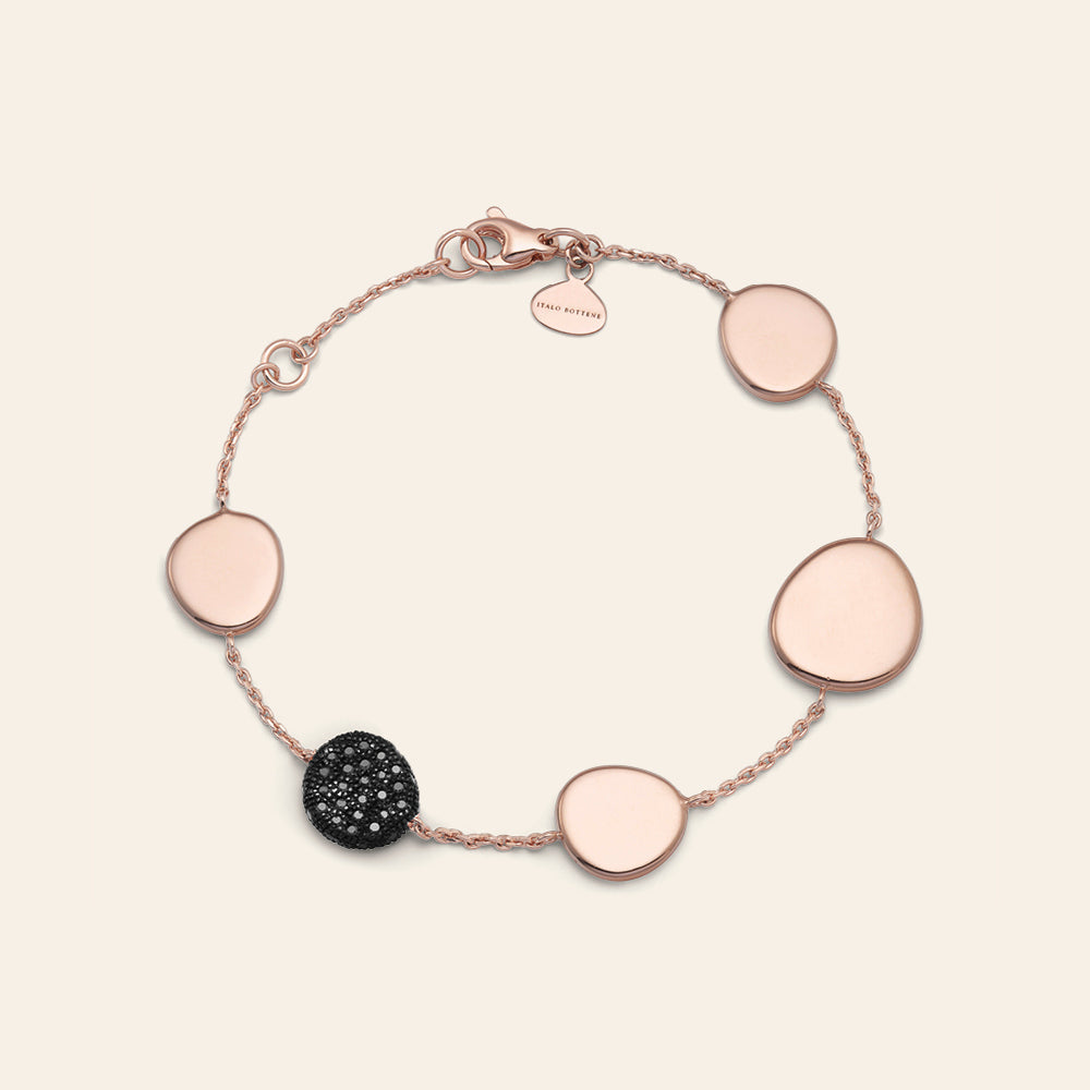 ROSE GOLD BRACELET WITH BLACK DIAMONDS
