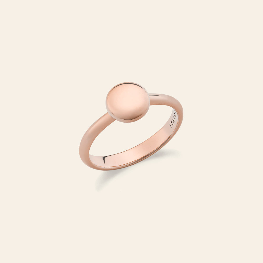 SMALL ROUND CENTER ROSE GOLD RING