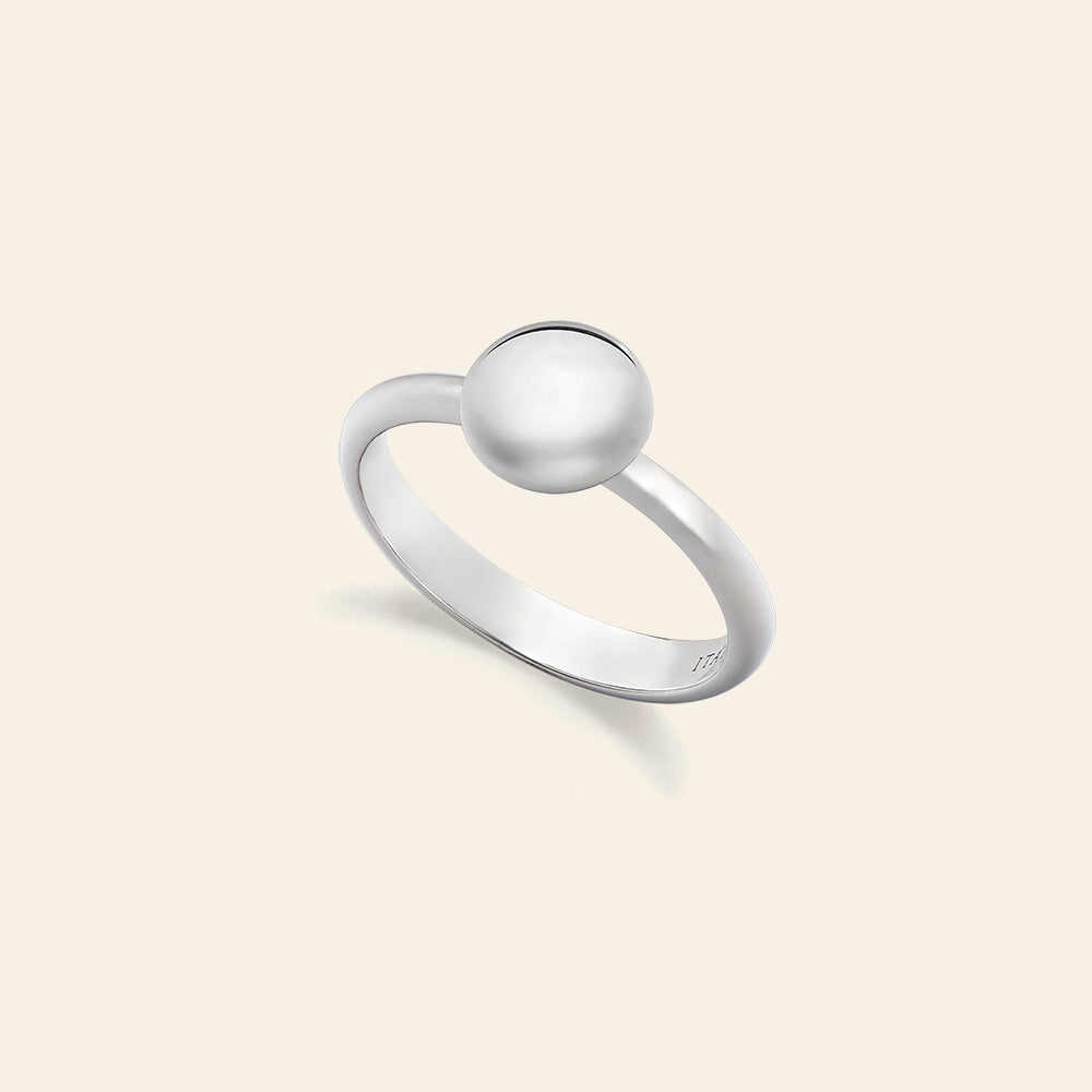 ANELLO CENTRALE TONDO ORO BIANCO, MODELLO PICCOLO