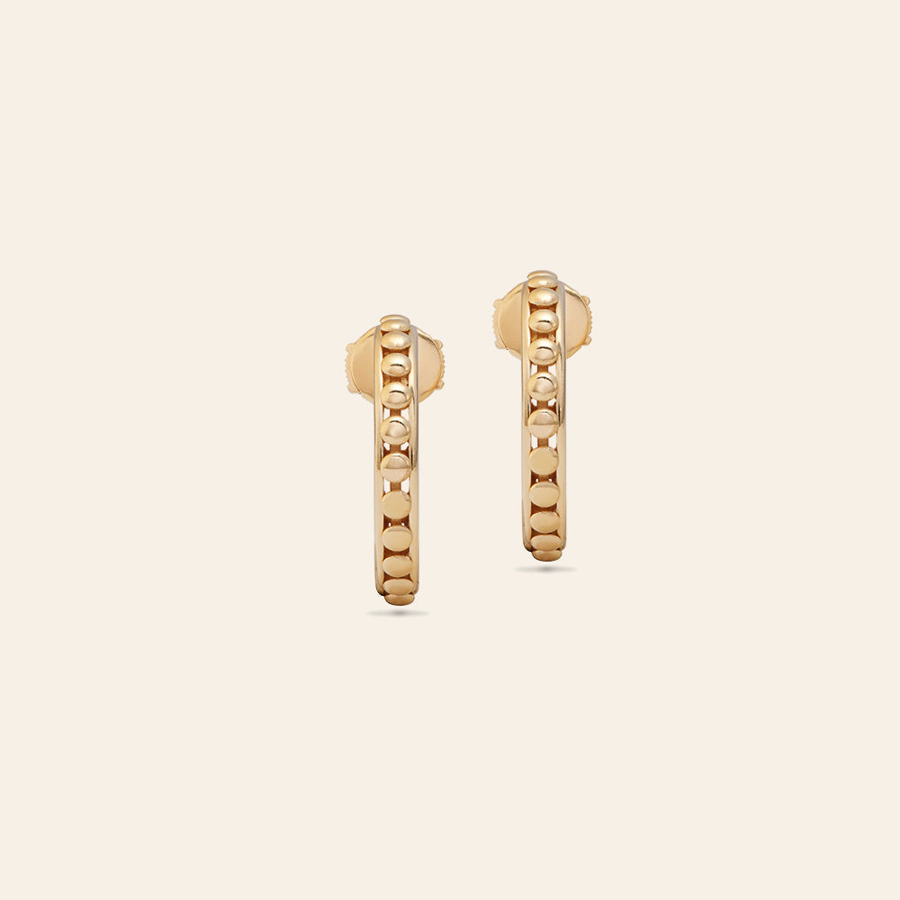 SMALL YELLOW GOLD CRESCENT EARRINGS