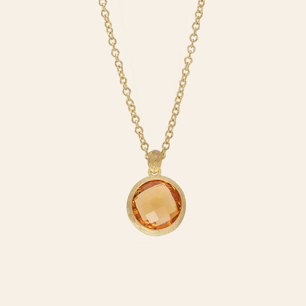 COLLANA ORO GIALLO PENDENTE CITRINO