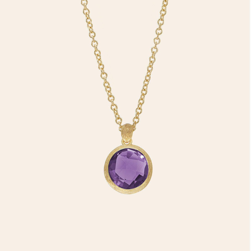 COLLANA ORO GIALLO PENDENTE AMETISTA