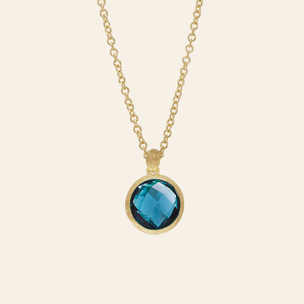 COLLANA ORO GIALLO PENDENTE TOPAZIO BLUE LONDON