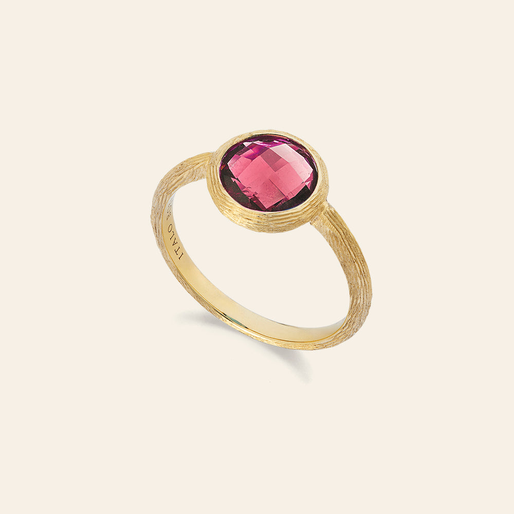 YELLOW GOLD RING WITH PINK TOURMALINE