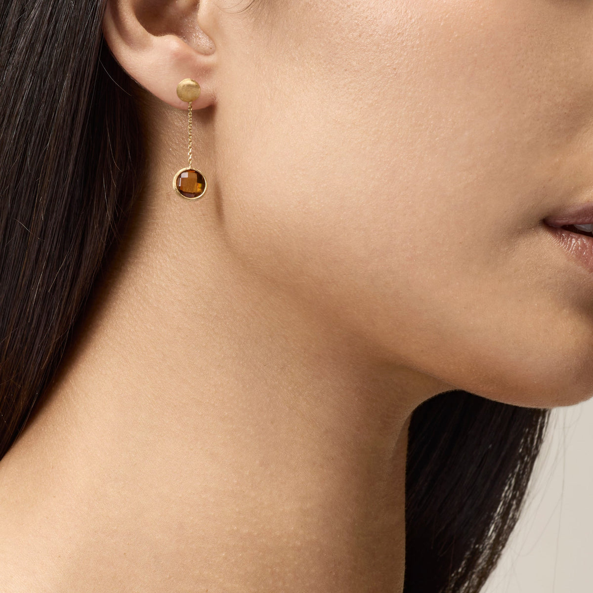 YELLOW GOLD DROP EARRINGS WITH CITRINES