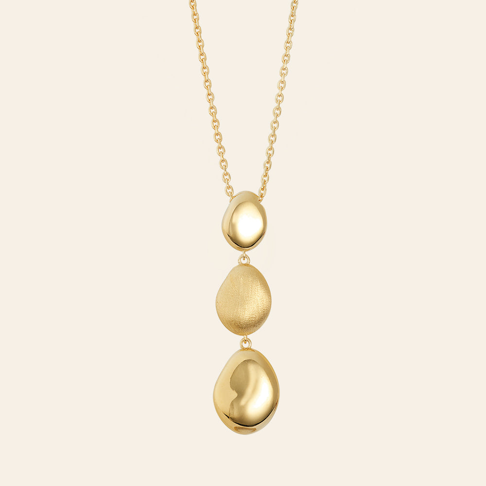 COLLANA PENDENTE TRE OVALI ORO GIALLO