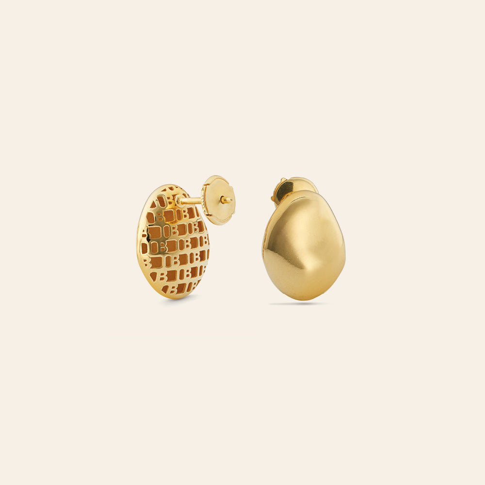 YELLOW GOLD OVAL EARRINGS