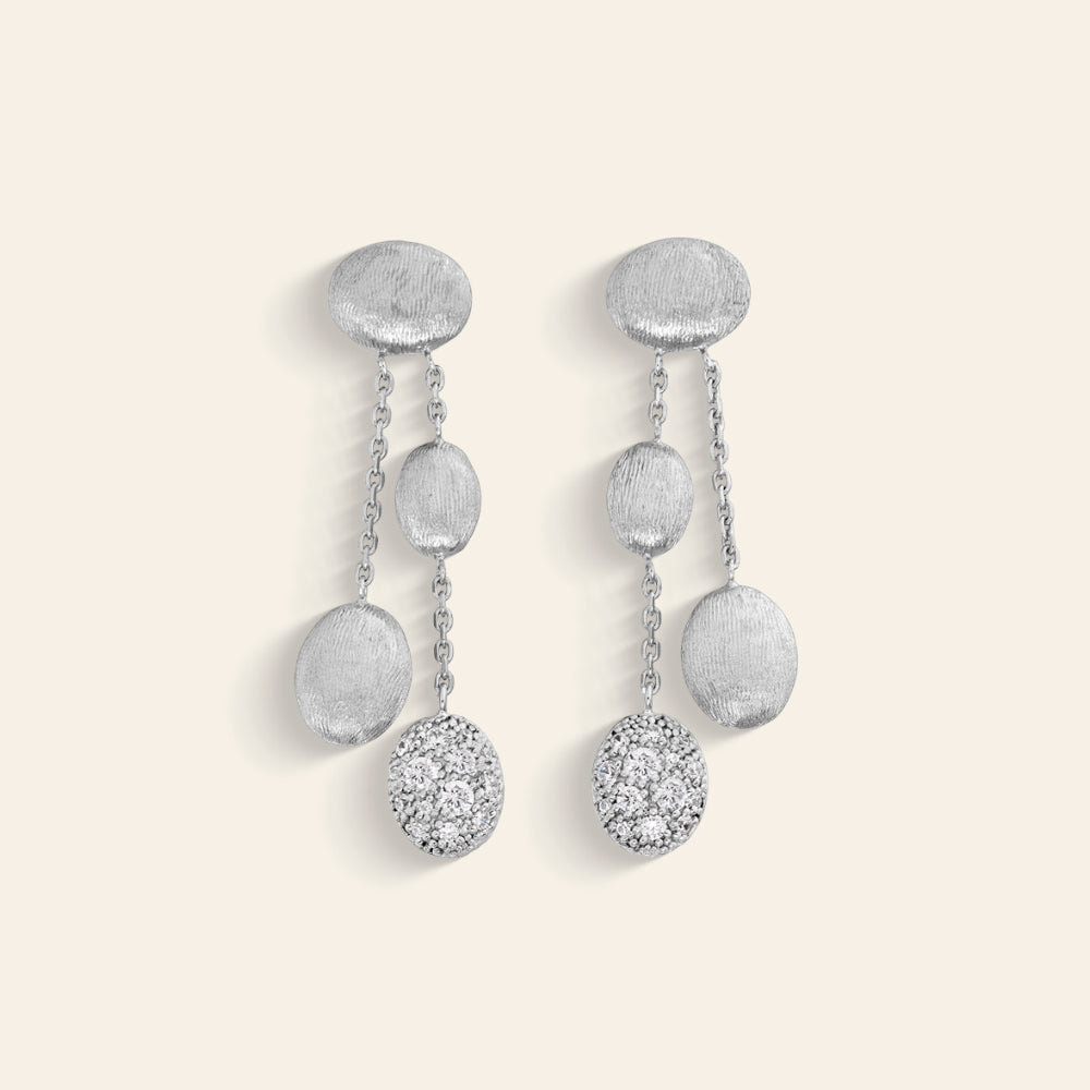 WHITE GOLD CHANDELIER EARRINGS WITH DIAMONDS